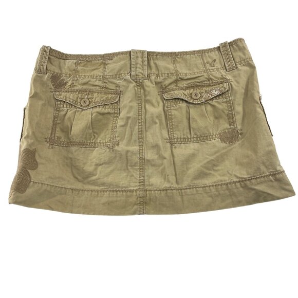 American Eagle Outfitters Khaki Mini Skirt Womens Size 14‎ Cotton Blend Y2K - Picture 5 of 5
